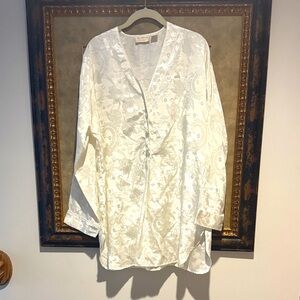 Victoria's Secret Ivory Satin Floral Jacquard Sleepshirt